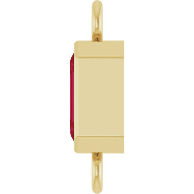 Natural Ruby Bezel-Set Link, 4.17 mm x 10.61 mm
