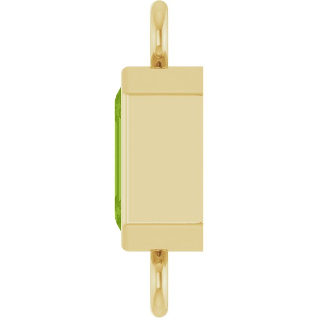 Natural Peridot Bezel-Set Link, 4.17 mm x 10.61 mm