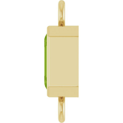 Natural Peridot Bezel-Set Link, 4.17 mm x 10.61 mm