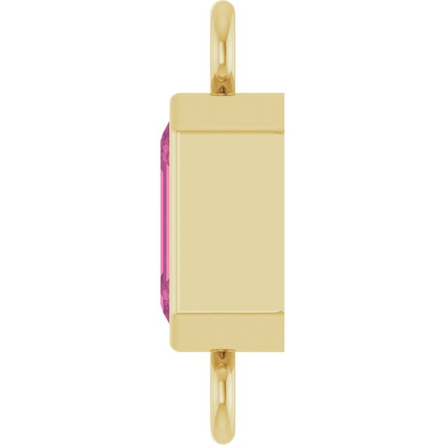 Natural Pink Tourmaline Bezel-Set Link, 4.17 mm x 10.61 mm