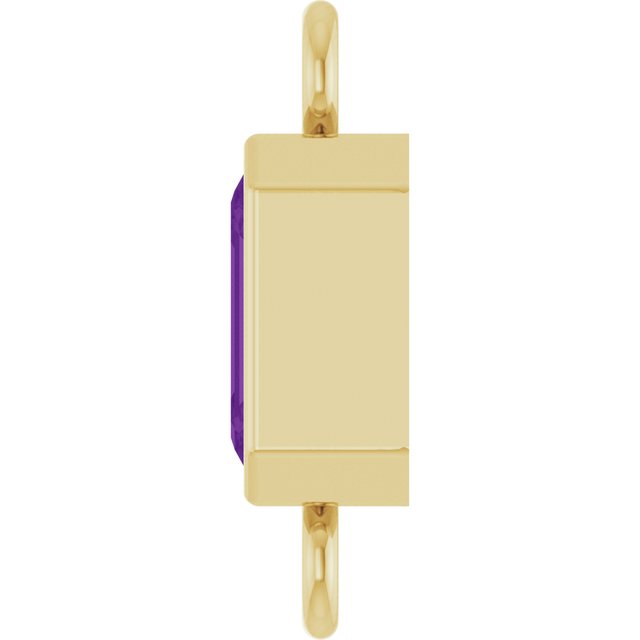 Natural Amethyst Bezel-Set Link, 4.17 mm x 10.61 mm