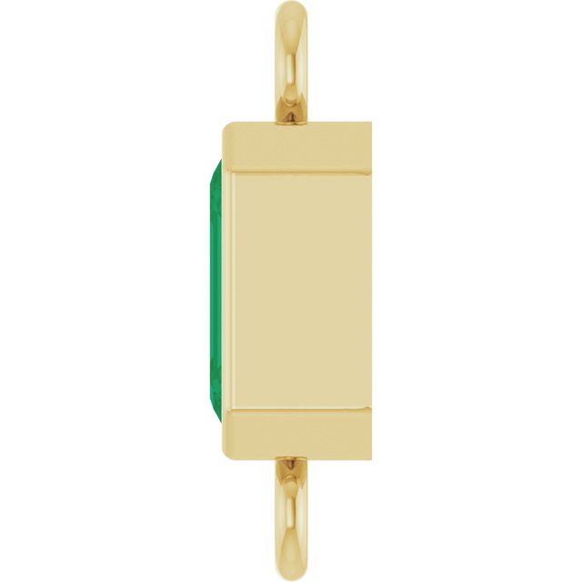 Lab-Grown Emerald Bezel-Set Link, 4.17 mm x 10.61 mm