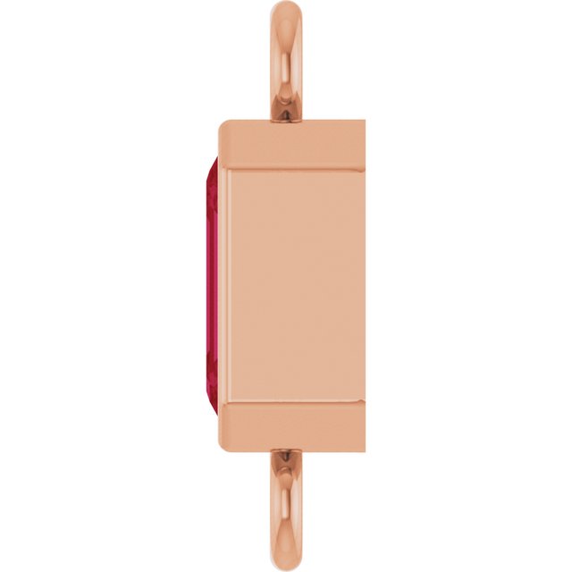Lab-Grown Ruby Bezel-Set Link, 4.17 mm x 10.61 mm