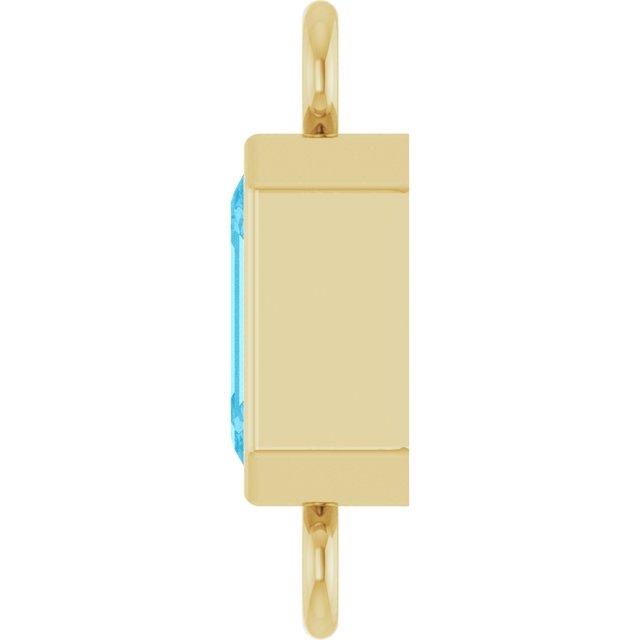 Natural Aquamarine Bezel-Set Link, 4.17 mm x 10.61 mm