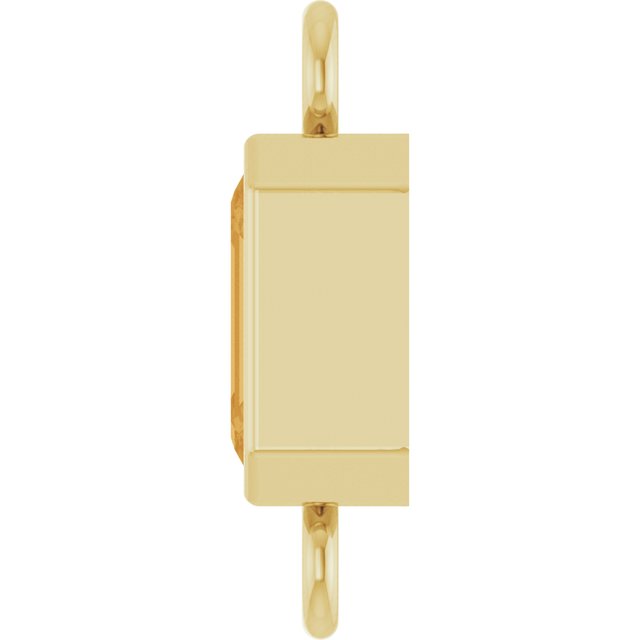 Natural Citrine Bezel-Set Link, 4.17 mm x 10.61 mm