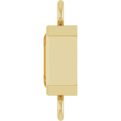 Natural Citrine Bezel-Set Link, 4.17 mm x 10.61 mm