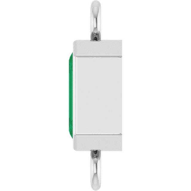 Lab-Grown Emerald Bezel-Set Link, 4.17 mm x 10.61 mm