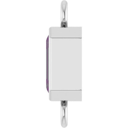 Lab-Grown Alexandrite Bezel-Set Link, 4.17 mm x 10.61 mm