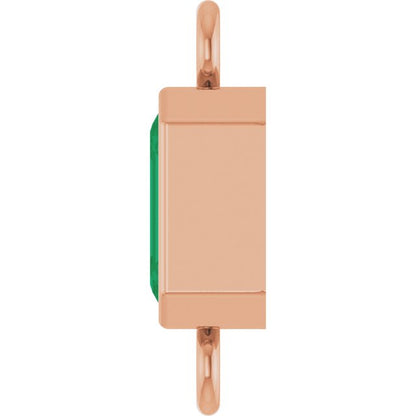 Lab-Grown Emerald Bezel-Set Link, 4.17 mm x 10.61 mm