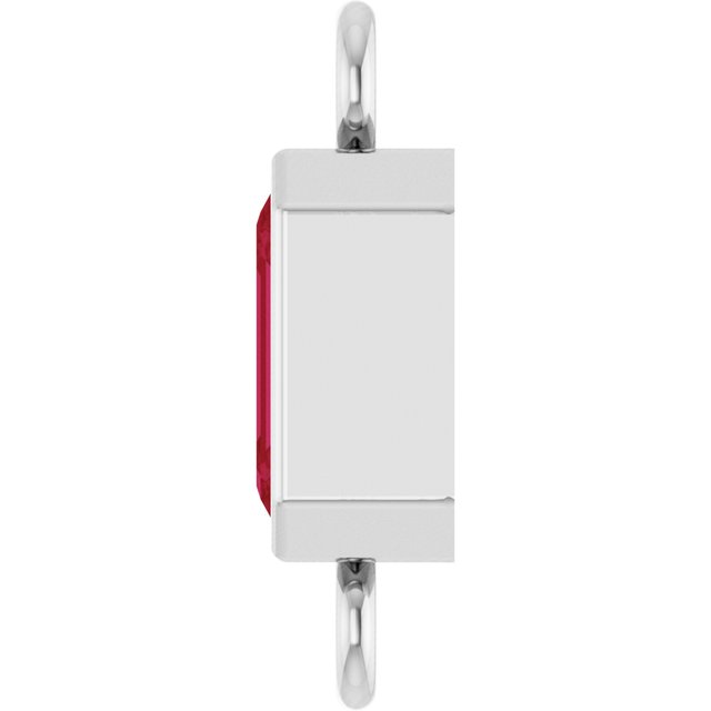 Natural Ruby Bezel-Set Link, 4.17 mm x 10.61 mm