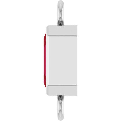 Natural Ruby Bezel-Set Link, 4.17 mm x 10.61 mm