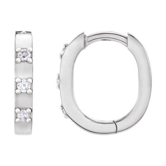 .08 CTW Natural Diamond Hoop Earrings
