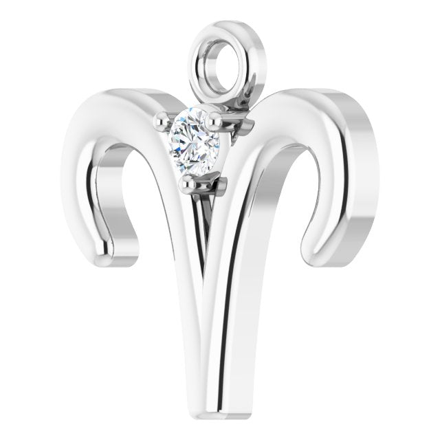 .02 CT Natural Diamond Aries Zodiac Dangle