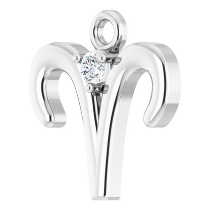 .02 CT Natural Diamond Aries Zodiac Dangle