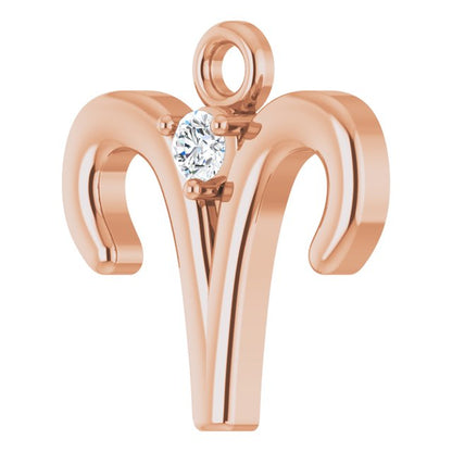 .02 CT Lab-Grown Diamond Aries Zodiac Dangle