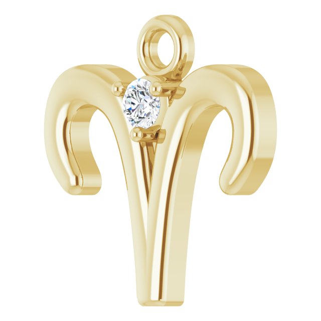 .02 CT Natural Diamond Aries Zodiac Dangle