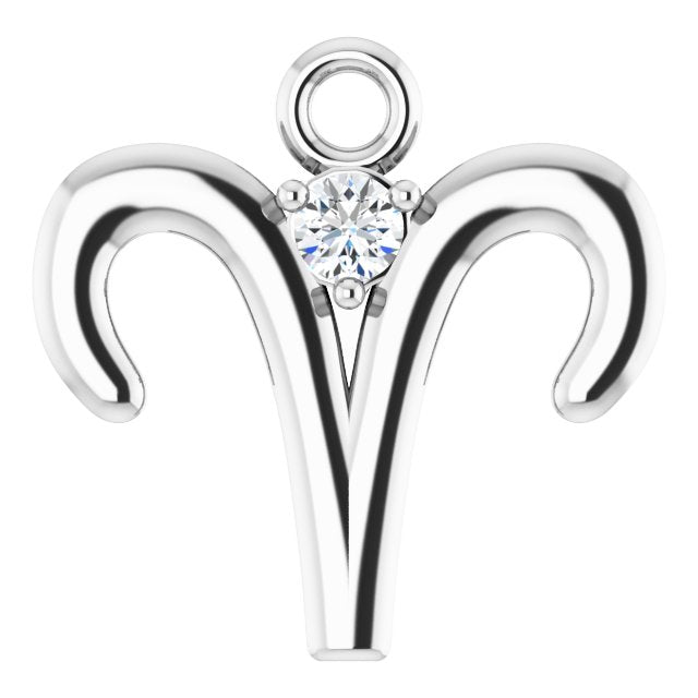 .02 CT Natural Diamond Aries Zodiac Dangle
