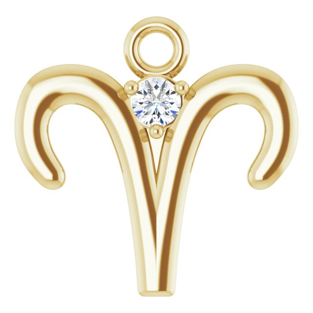 .02 CT Lab-Grown Diamond Aries Zodiac Dangle