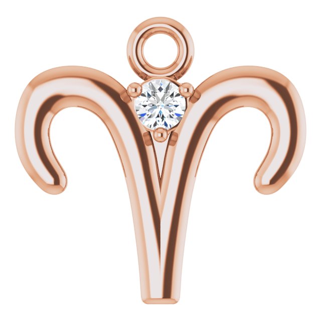 .02 CT Natural Diamond Aries Zodiac Dangle