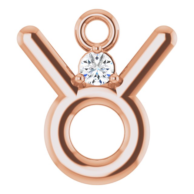 .02 CT Natural Diamond Taurus Zodiac Dangle