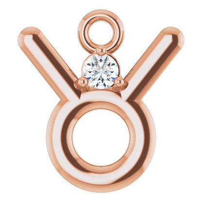 .02 CT Natural Diamond Taurus Zodiac Dangle