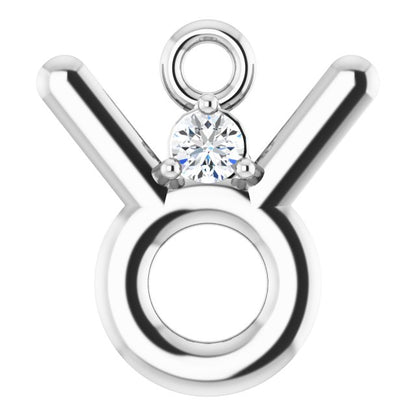 .02 CT Lab-Grown Diamond Taurus Zodiac Dangle