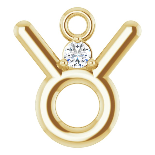 .02 CT Natural Diamond Taurus Zodiac Dangle