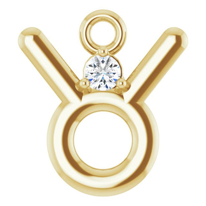 .02 CT Lab-Grown Diamond Taurus Zodiac Dangle
