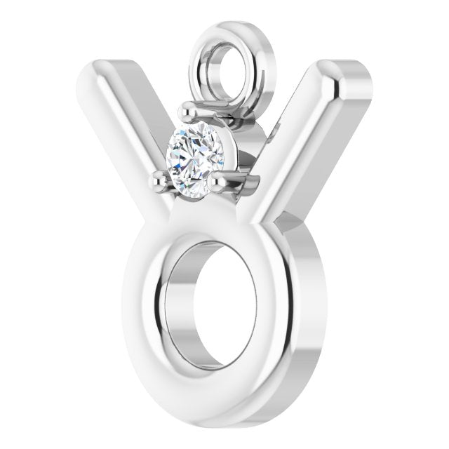 .02 CT Natural Diamond Taurus Zodiac Dangle