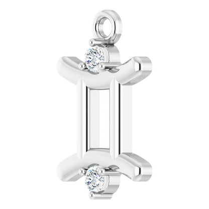 .03 CTW Lab-Grown Diamond Gemini Zodiac Dangle