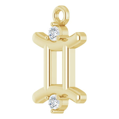 .03 CTW Lab-Grown Diamond Gemini Zodiac Dangle