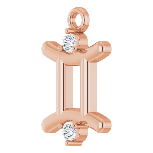 .03 CTW Lab-Grown Diamond Gemini Zodiac Dangle