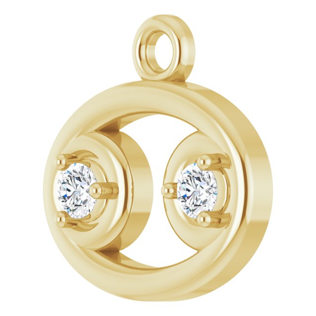 .03 CTW Natural Diamond Cancer Zodiac Dangle