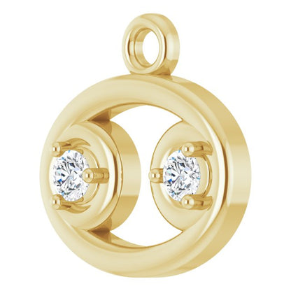 .03 CTW Natural Diamond Cancer Zodiac Dangle