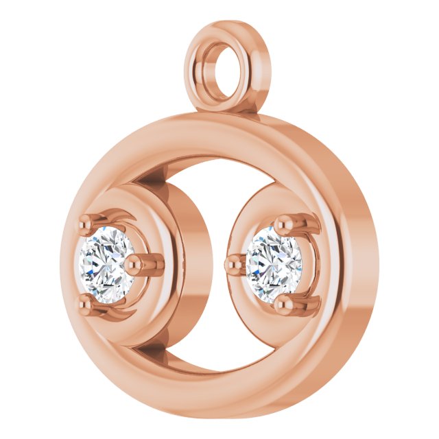 .03 CTW Lab-Grown Diamond Cancer Zodiac Dangle