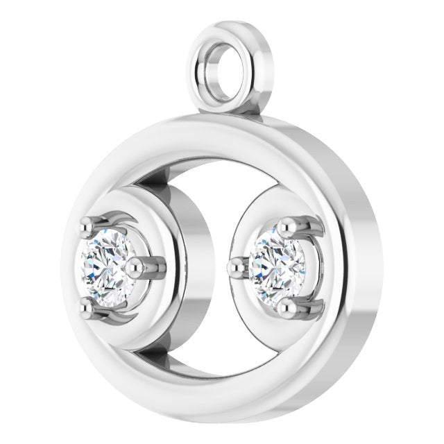 .03 CTW Natural Diamond Cancer Zodiac Dangle