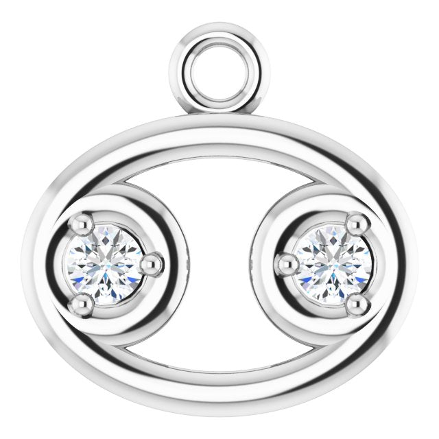 .03 CTW Natural Diamond Cancer Zodiac Dangle