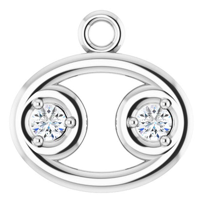 .03 CTW Natural Diamond Cancer Zodiac Dangle