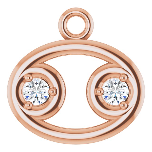 .03 CTW Lab-Grown Diamond Cancer Zodiac Dangle