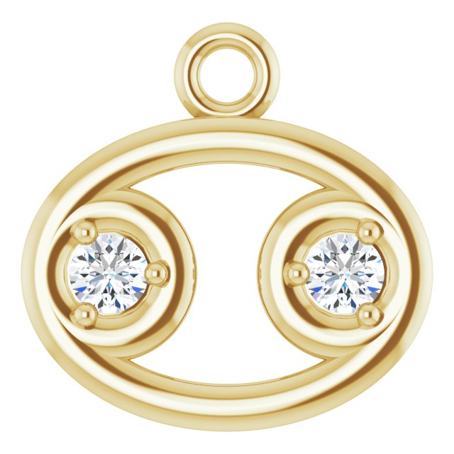 .03 CTW Natural Diamond Cancer Zodiac Dangle