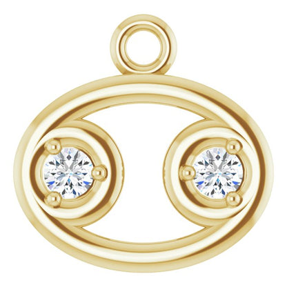 .03 CTW Natural Diamond Cancer Zodiac Dangle