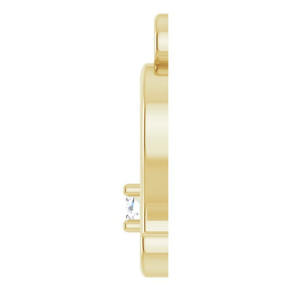 .02 CT Natural Diamond Leo Zodiac Dangle