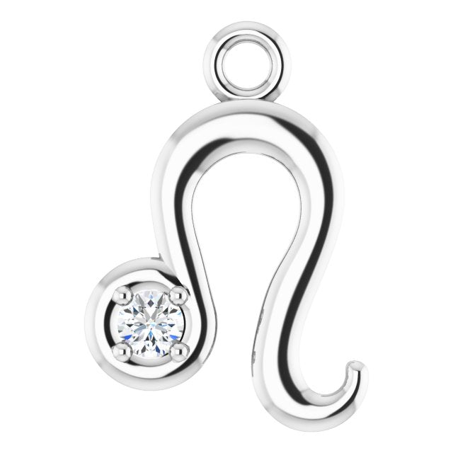 .02 CT Lab-Grown Diamond Leo Zodiac Dangle