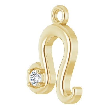 .02 CT Natural Diamond Leo Zodiac Dangle