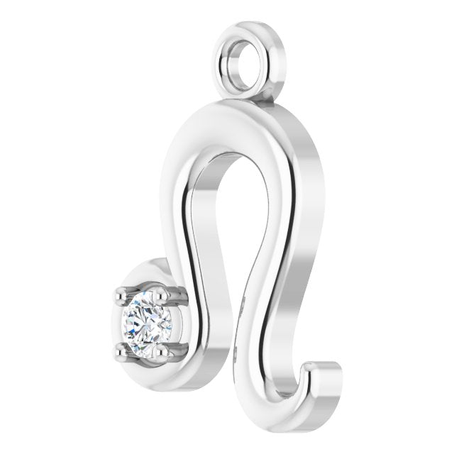 .02 CT Natural Diamond Leo Zodiac Dangle