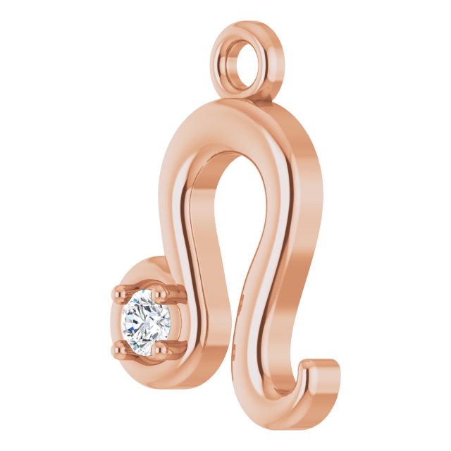 .02 CT Natural Diamond Leo Zodiac Dangle