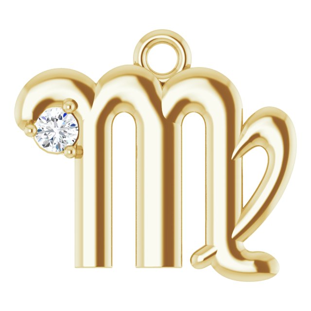 .02 CT Natural Diamond Virgo Zodiac Dangle