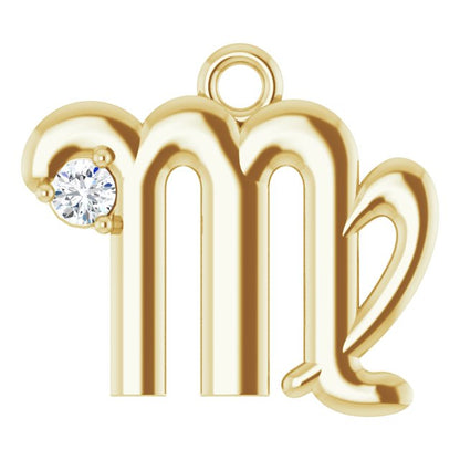 .02 CT Natural Diamond Virgo Zodiac Dangle