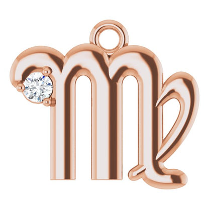.02 CT Lab-Grown Diamond Virgo Zodiac Dangle