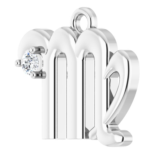 .02 CT Natural Diamond Virgo Zodiac Dangle